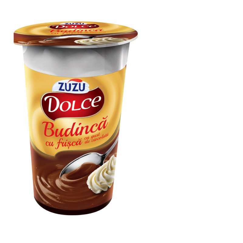 Zuzu Dolce chocolate flavoured milk pudding with whipped cream