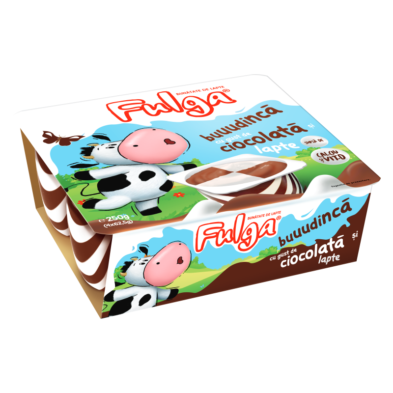 Fulga Chocolate and milk flavoured pudding dessert, with calcium and vitamin D