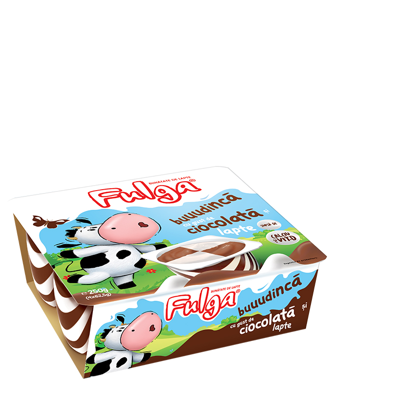 Fulga Chocolate and milk flavoured pudding dessert, with calcium and vitamin D