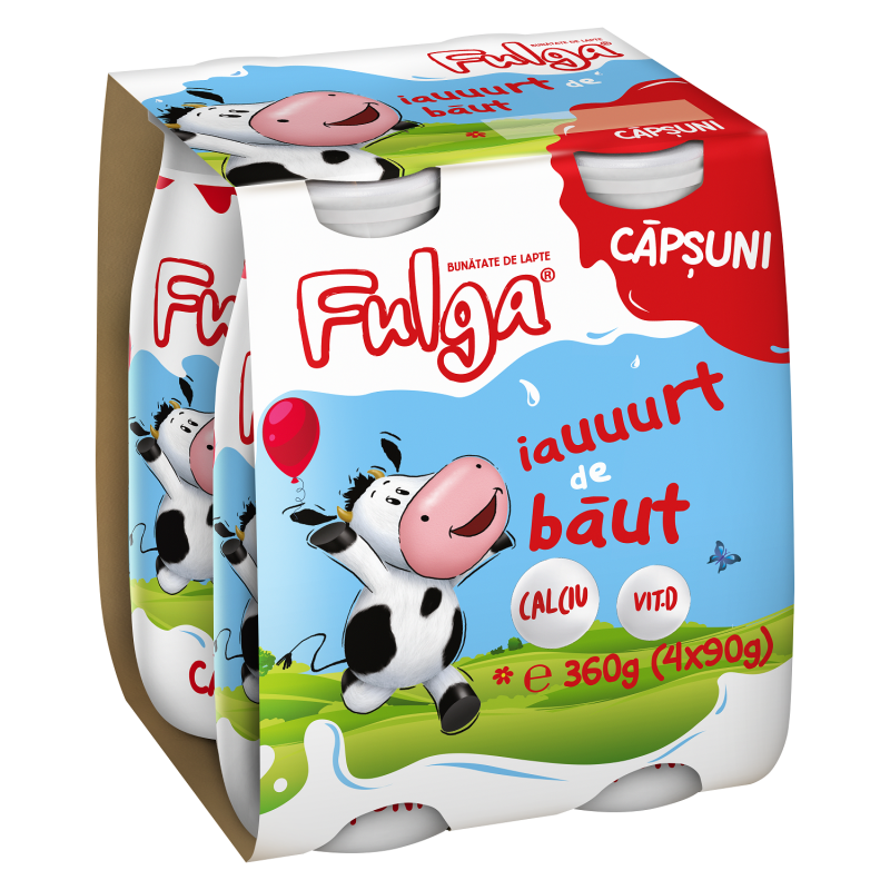 Fulga drinking yoghurt with strawberry flavor, with calcium and vitamin D