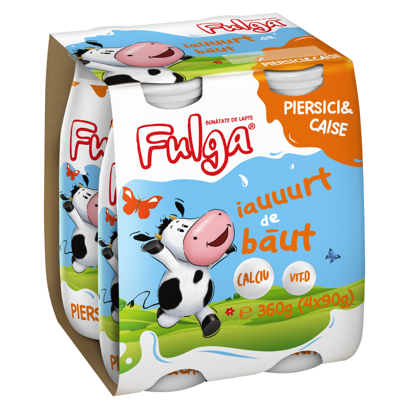 Fulga drinking yoghurt with peach and apricot flavor, with calcium and vitamin D